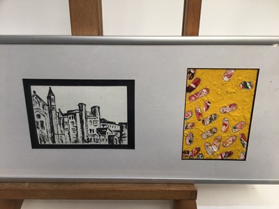 Lot 31 - Steven Ling, (contemporary) mixed media - Buckfast Abbey from the Northwest, ex; Royal Academy