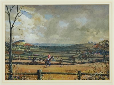 Lot 916 - Graham Smith, early 20th century gouache - A Draw at Fishponds Spinney, Nevill Holt, signed, titled and further signed verso, in glazed gilt frame, 27cm x 37cm