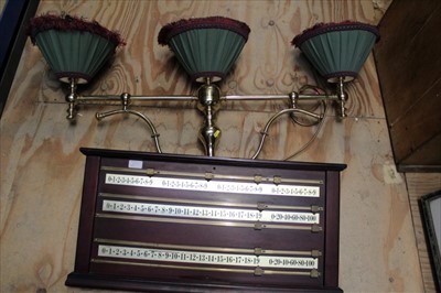 Lot 1897 - Snooker room light and scoreboard