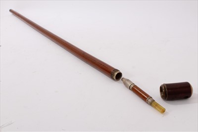 Lot 717 - Rare early 20th century malacca pipe walking stick