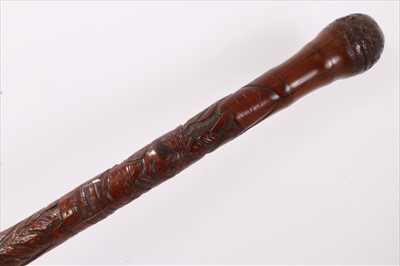 Lot 722 - Fine quality late 19th / early 20th century Japanese carved bamboo walking stick