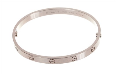 Lot 377 - Cartier 18ct white gold Love Bracelet