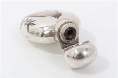 Lot 329 - Victorian enamelled silver perfume bottle
