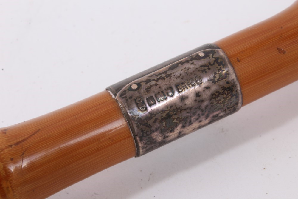 A Late Victorian Silver Mounted Bamboo Walking Cane By 'Brigg