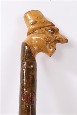 Lot 732 - Antique carved grotesque walking stick