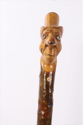 Lot 732 - Antique carved grotesque walking stick