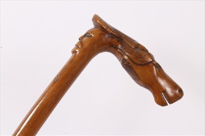 Lot 732 - Antique carved grotesque walking stick