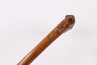 Lot 732 - Antique carved grotesque walking stick