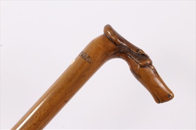 Lot 732 - Antique carved grotesque walking stick