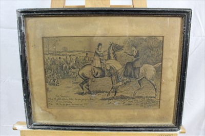 Lot 70 - G. H. Jalland (act.1888-1908) and Finch Mason (1850-1915) six amusing black and white hunting prints from the Country Gentleman Series, each framed and glazed (6)