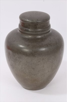 Lot 646 - Antique Chinese pewter tea caddy