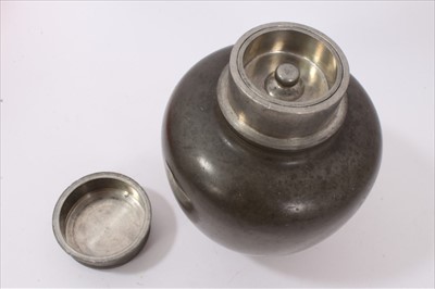 Lot 646 - Antique Chinese pewter tea caddy