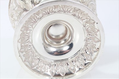 Lot 318 - Fine exhibition quality Victorian four piece silver plated tea set by Briddon Bros. Sheffield.