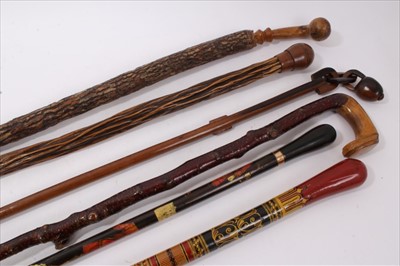 Lot 739 - Unusual group of antique walking sticks