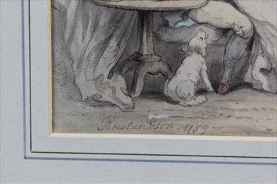 Lot 1038 - Thomas Rowlandson (1756-1827) pair of pen, ink and watercolours - Married Life, signed and dated 1789, in gilt frames, 20cm x 25cm