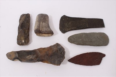 Lot 785 - Group of Neolithic worked flint axe heads