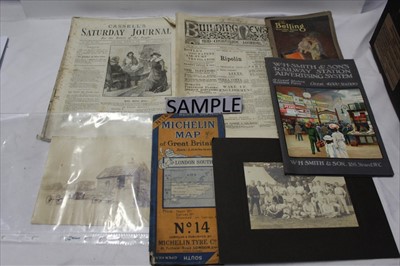 Lot 1051 - Mixed ephemera in two boxes including War Office maps