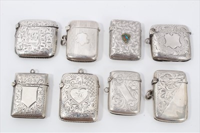 Lot 306 - Collection Nineteen Victorian and later silver vesta cases including enamelled and armorial (19)