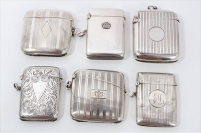 Lot 307 - Collection fourteen Victorian and later silver vesta cases including veteran car and combined sovereign holder (14)