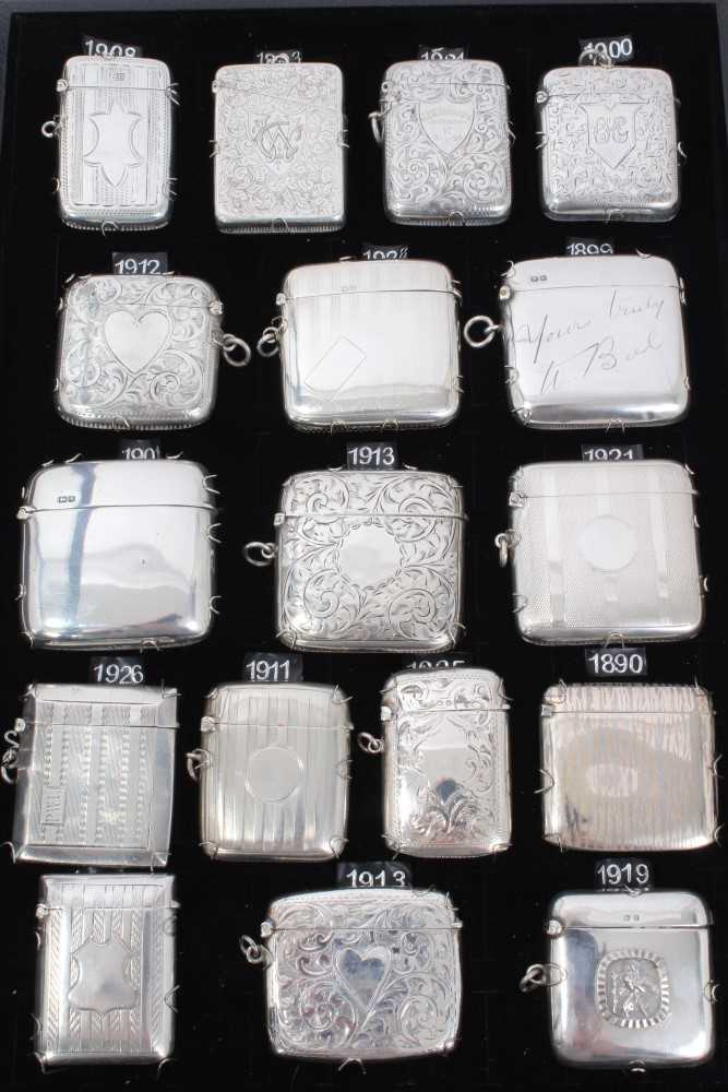 Lot 308 - Collection seventeen Victorian and later silver vesta cases various (17)