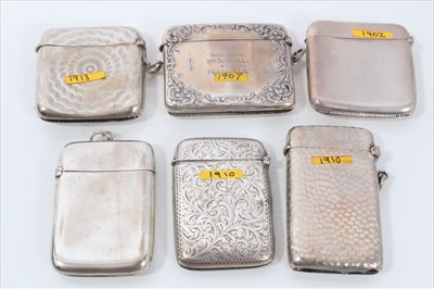 Lot 309 - Collection twelve Edwardian and later silver vesta cases including military interest (12)
