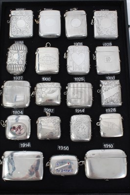 Lot 310 - Collection nineteen Victorian and later silver vesta cases including enamelled (19)