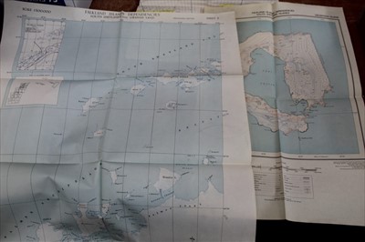Lot 1230 - Large collection of mid 20th century maps, some on cloth, including Antarctica etc