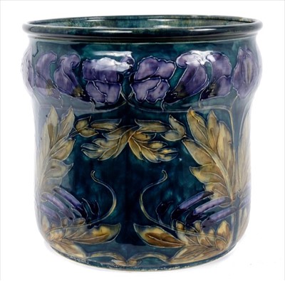 Lot 111 - Hancock & Sons Morrisware pottery jardinière, decorated with sweet peas, printed marks to base, 23cm height