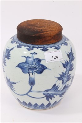 Lot 124 - 18th century Chinese blue and white ginger jar