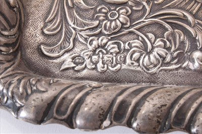 Lot 316 - Victorian embossed silver tray