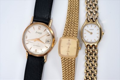 Lot 557 - Three wristwatches to include a ladies Omega De Ville, Accurist and Tissot