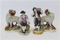 Lot 2259 - Pair of 19th century German porcelain figures -...