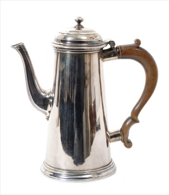 Lot 299 - George II silver coffee pot