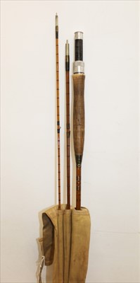 Lot 857 - Rod - Hardy Bros., 'The Gem Featherweight' fishing rod, Palakona no. 246936, three-piece, in Hardy canvas bag