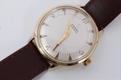 Lot 552 - 1950s gentlemen's Omega Automatic wristwatch with 351 Cal. 'bumper' movement in 14K gold filled case