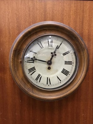 Lot 130 - Late 19th French wall clock in grained tinplate case