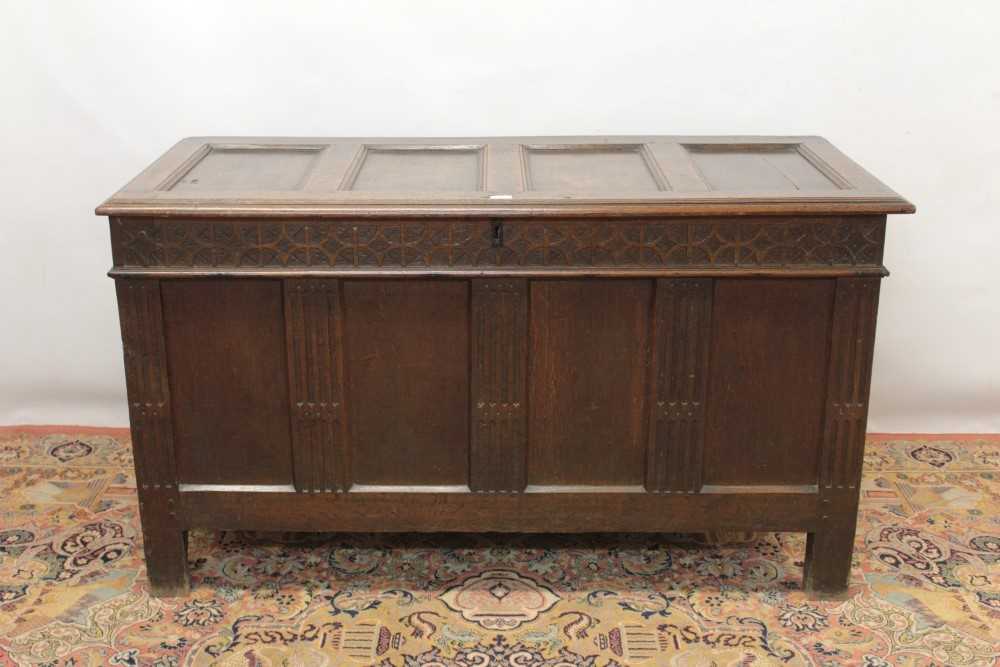 Lot 1377 - Late 17th century oak coffer