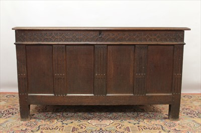 Lot 1377 - Late 17th century oak coffer