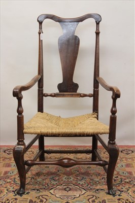 Lot 1375 - Unusual 18th century fruitwood open armchair