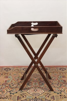 Lot 1373 - 19th century mahogany butler's tray on later stand