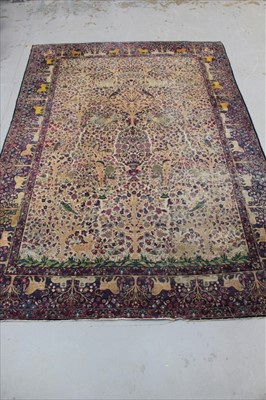 Lot 1426 - Fine and unusually large Kashan tree of life rug