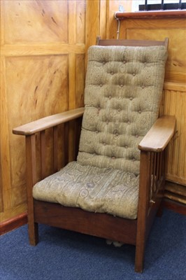 Lot 1341 - Arts and crafts chair in the manner of Gustav Stickley reputed to have been owned by Walter Sickert