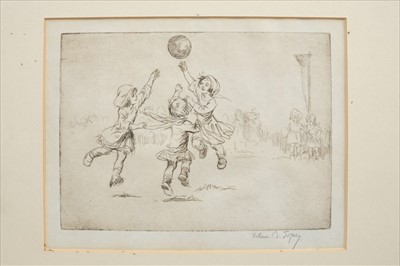 Lot 1099 - Eileen Alice Soper (1905-1990) signed etching - Net Ball, circa 1923