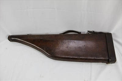 Lot 819 - Edwardian brown leather 'leg of mutton' gun case