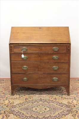 Lot 1256 - George III mahogany bureau