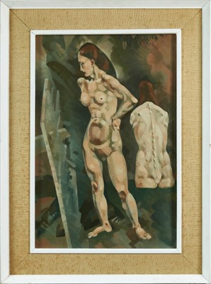 Lot 1192 - Francis Plummer (1930-2019) oil on board - standing female, unsigned, framed, 60cm x 39cm