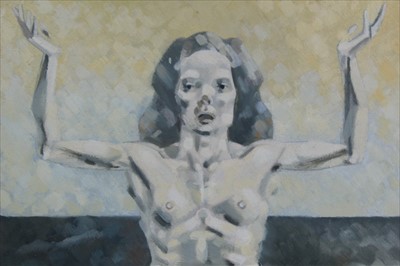 Lot 1200 - Francis Plummer (1930-2019) oil on canvas - female nude, 46cm x 30cm, together with two other oils (3)