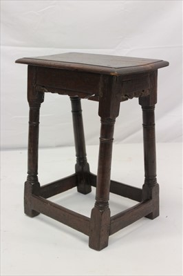 Lot 1260 - 17th century oak joint stool