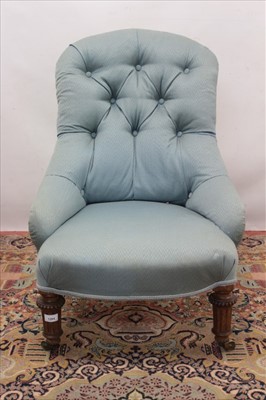 Lot 1264 - Victorian low button back chair