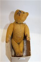 Lot 2820 - Small early teddy bears with wooden boot...